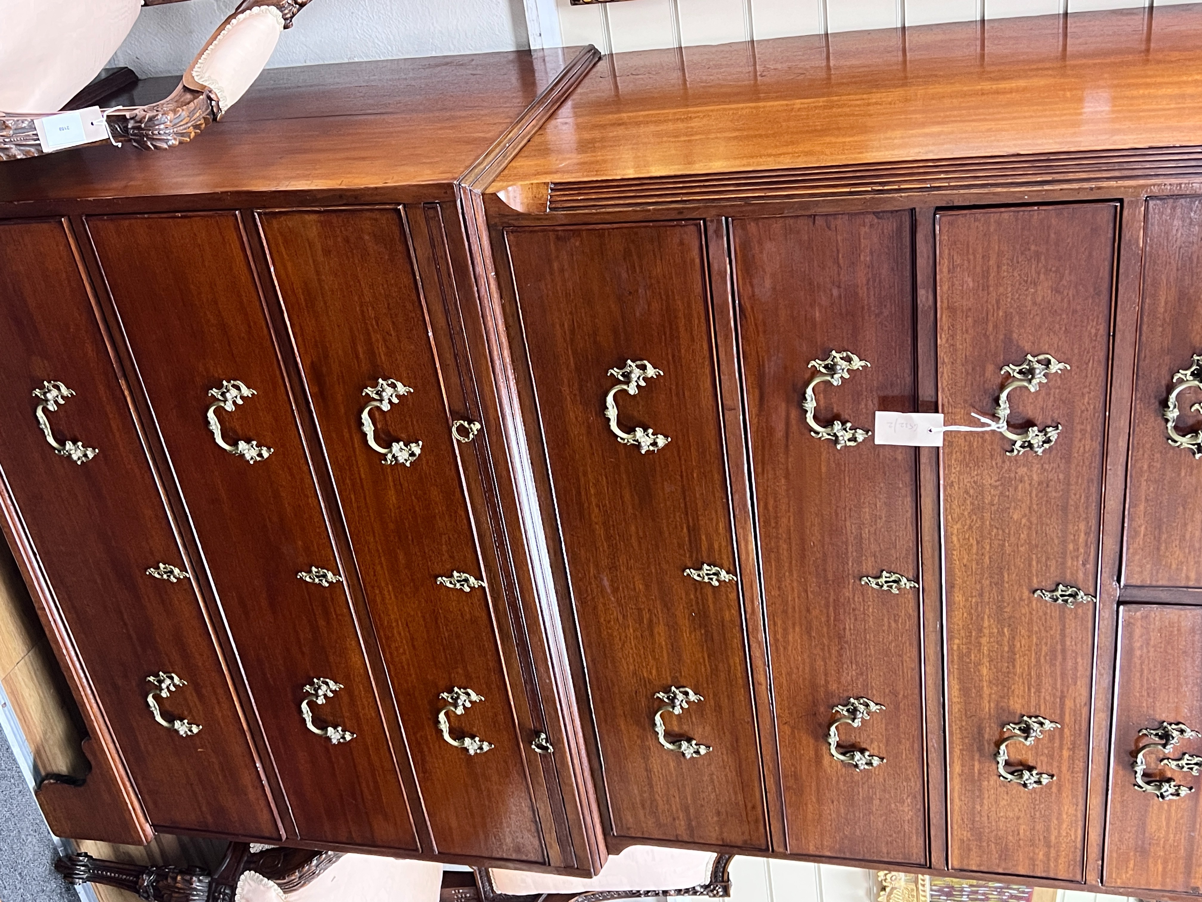 A George III mahogany chest on chest, width 107cm, depth 57cm, height 189cm